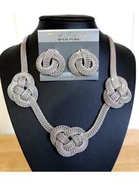 NEW Sarah Cavender Metalworks silver necklace and earrings set